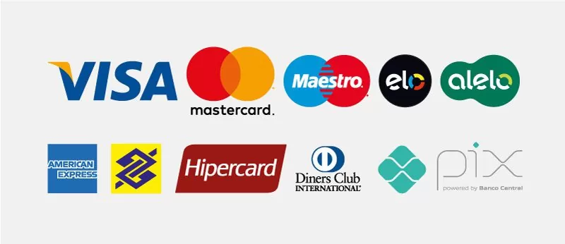 VISA MASTER ELO AMERICAN HIPER BB DINERS PIX